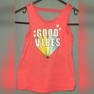 EUC - Girl's Size XS (4-5) Wonder Nation Coral Graphic Tank Top